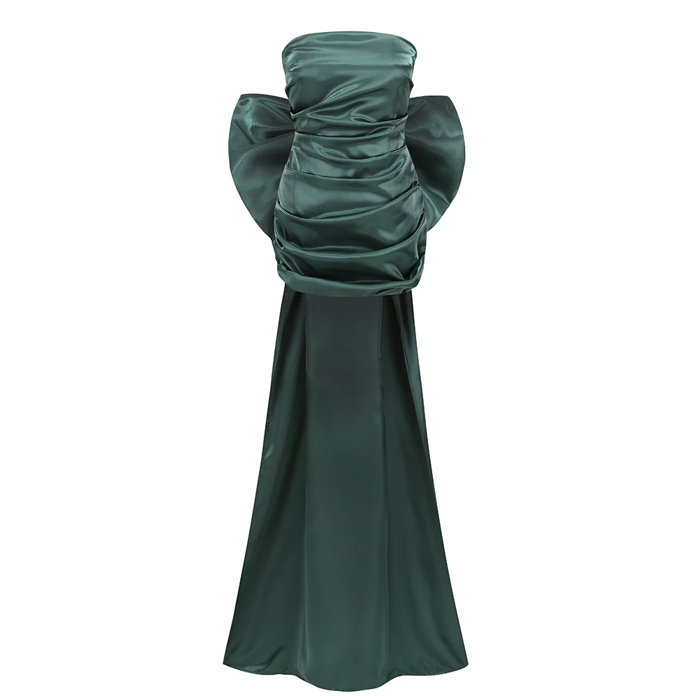 ZNS Prom Party Jurken Luxe Brithday Avondjurk Dames Afneembare Grote Boog Vrouw Kleding Sexy Strapless Elegante Jurken