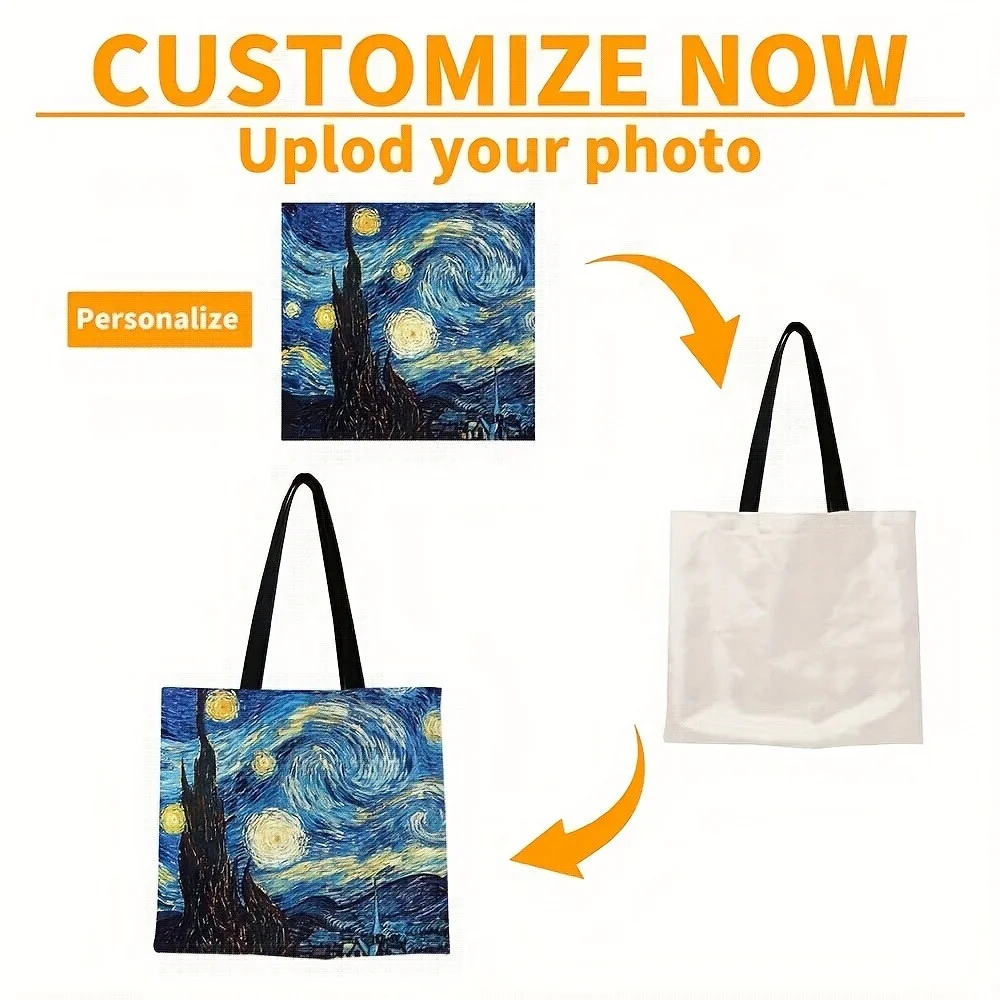 Benutzerdefinierte Polyester-Einkaufstasche, personalisierter Fotodruck, faltbare Umhängetasche mit wiederverwendbarem Design, Aufbewahrungstasche, Einkaufstaschen – Detail 3