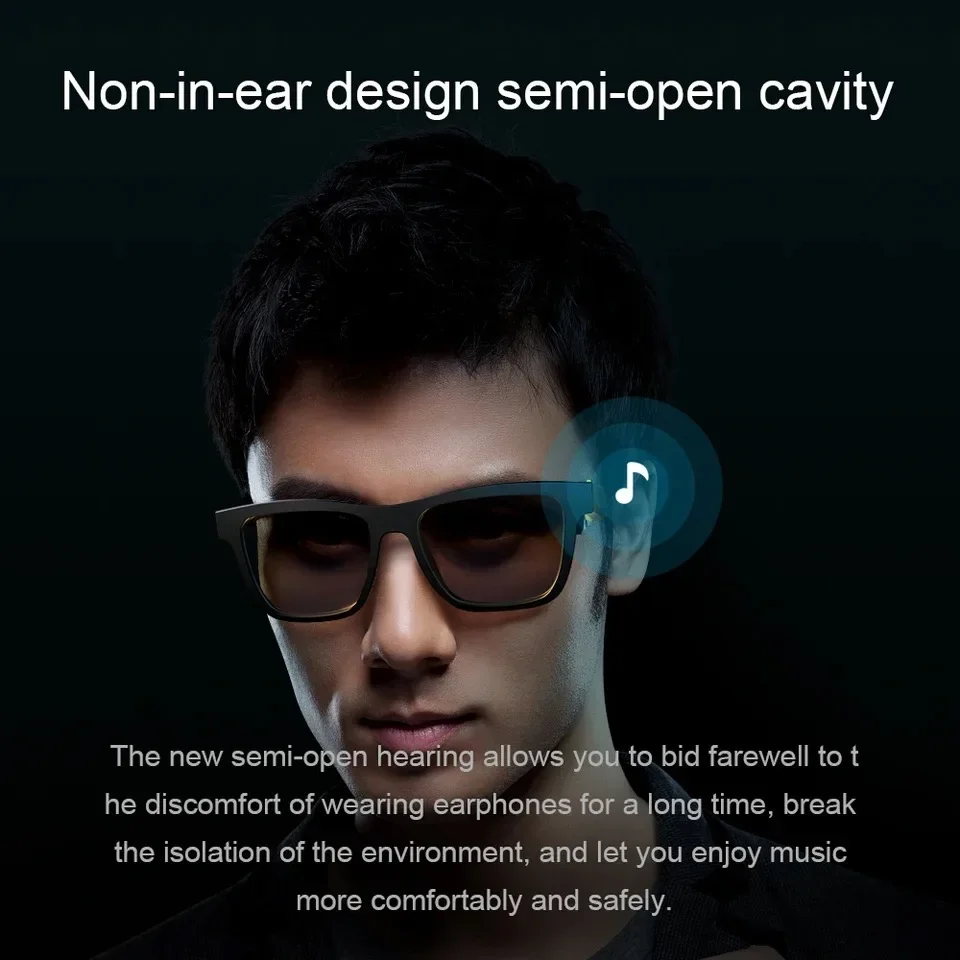 Óculos de sol 3D inteligentes, óculos magnéticos anti-azuis, Bluetooth 5.0, chamadas mãos-livres, música, esportes