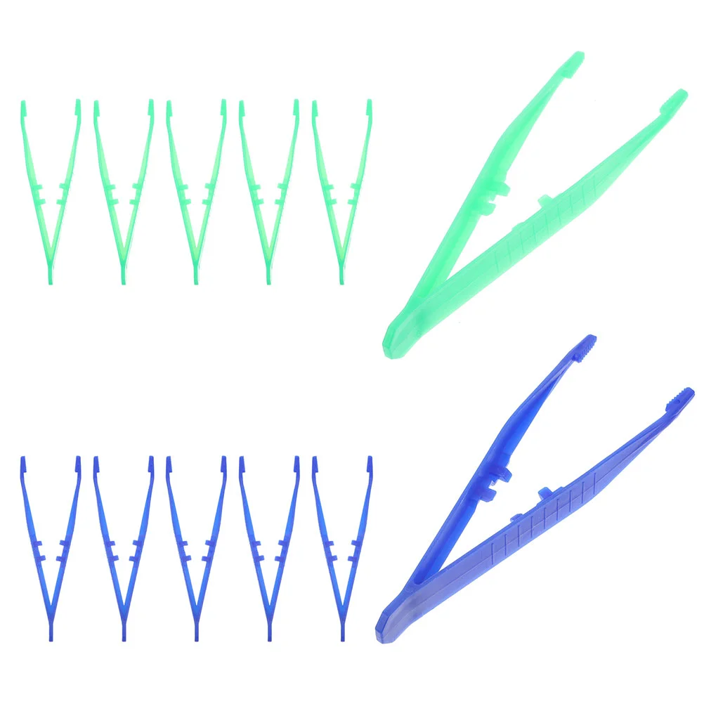 20 pinças descartáveis dos pces crianças ferramentas para artesanato plástico escola criança jóias grânulo