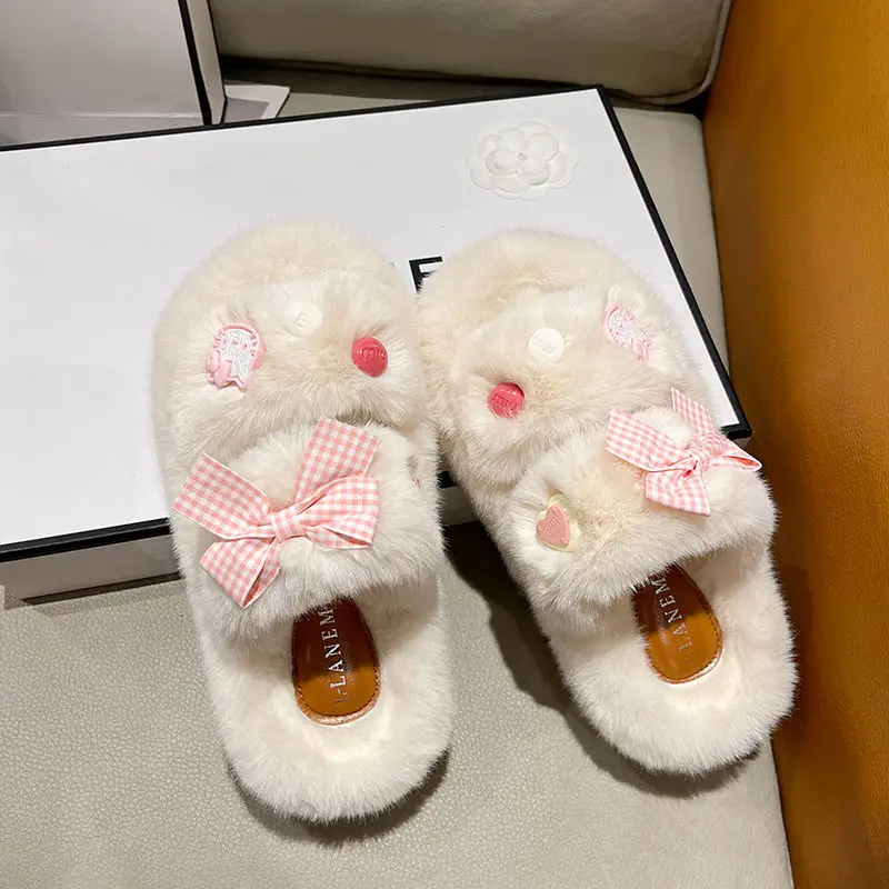 

Sanrio Hello Kittye женские плюшевые тапочки на высоком каблуке на толстой подошве, противоскользящие хлопковые тапочки с мягкой подошвой на осень и зиму