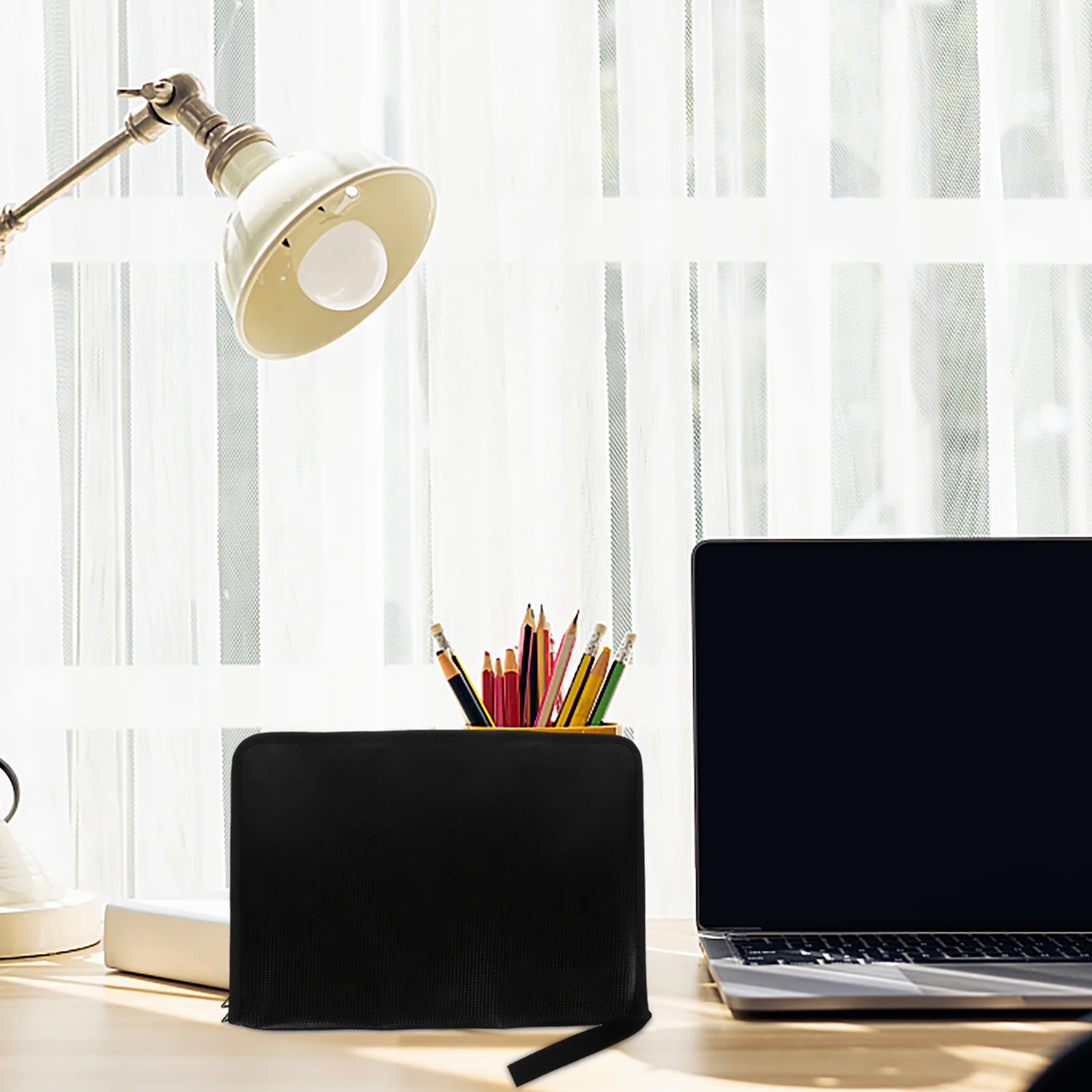 

1pc Portable File Bag Small Lightweight Fireproof Water Resistant Document Organizer For Office Contracts Bills Storage