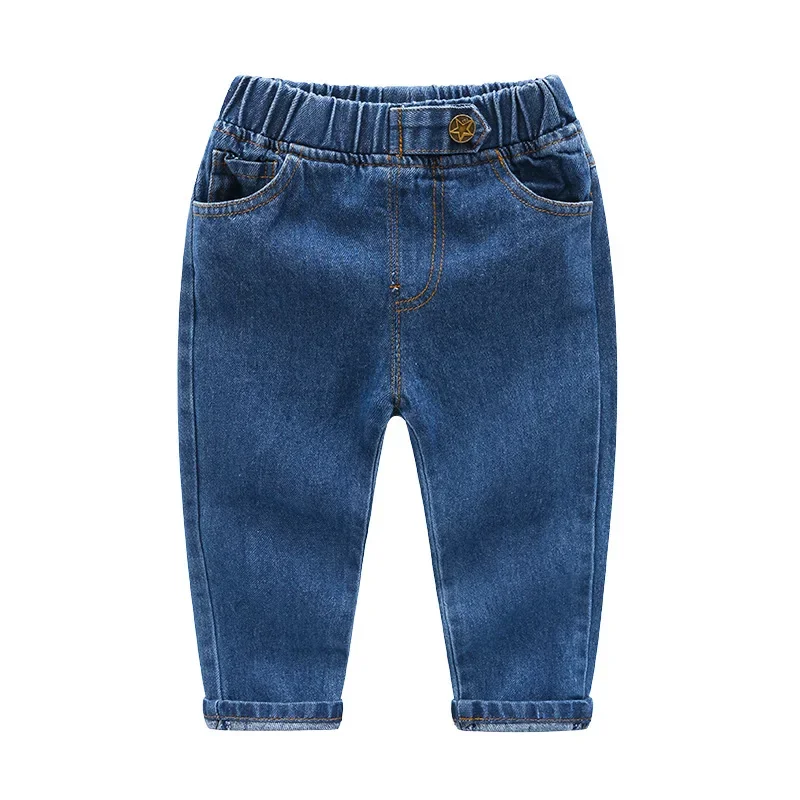 New 2025 Spring Autumn Boys Fashion Solid Jeans Long Trousers Kids Classic Washed Denim Pants Casual Clothing for 2-6 Years