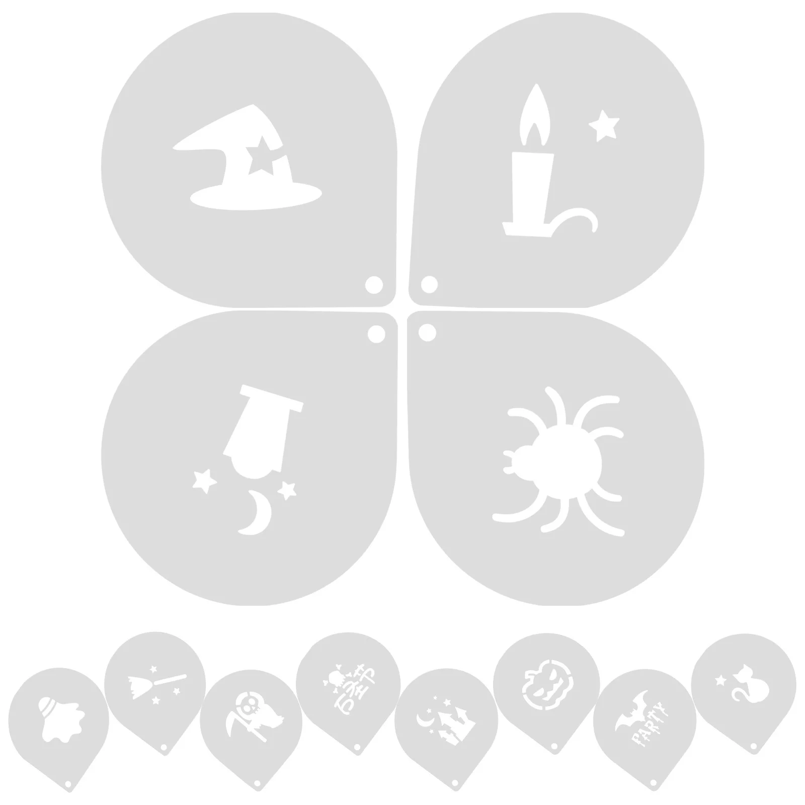 

12Pcs Baking Molds Eco-Friendly Pet Plastic Coffee Decorating Stencils for Latte Cappuccino Cocoa Chocolate Art Tools