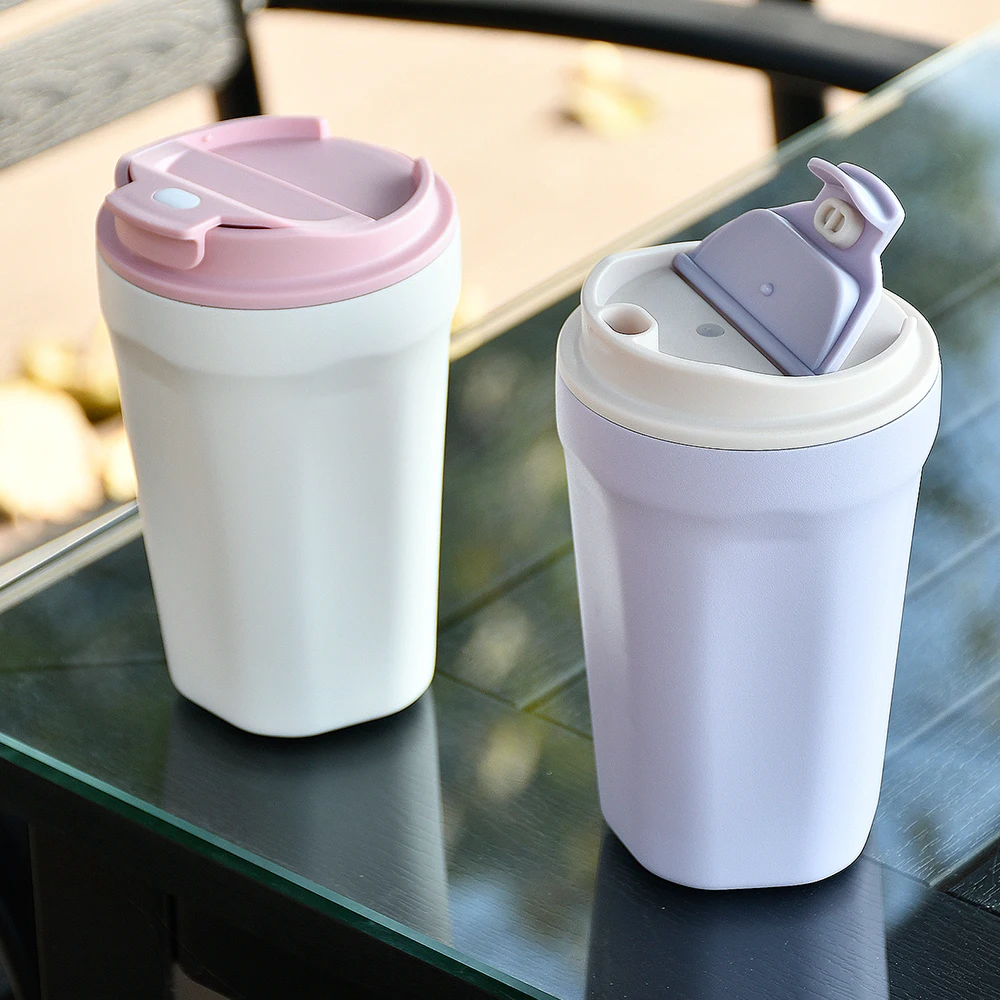 Stainless Steel Coffee Cup Double Wall Vacuum Flask Thermos Mug Pink Insulated Cup Portable Car Travel Mug