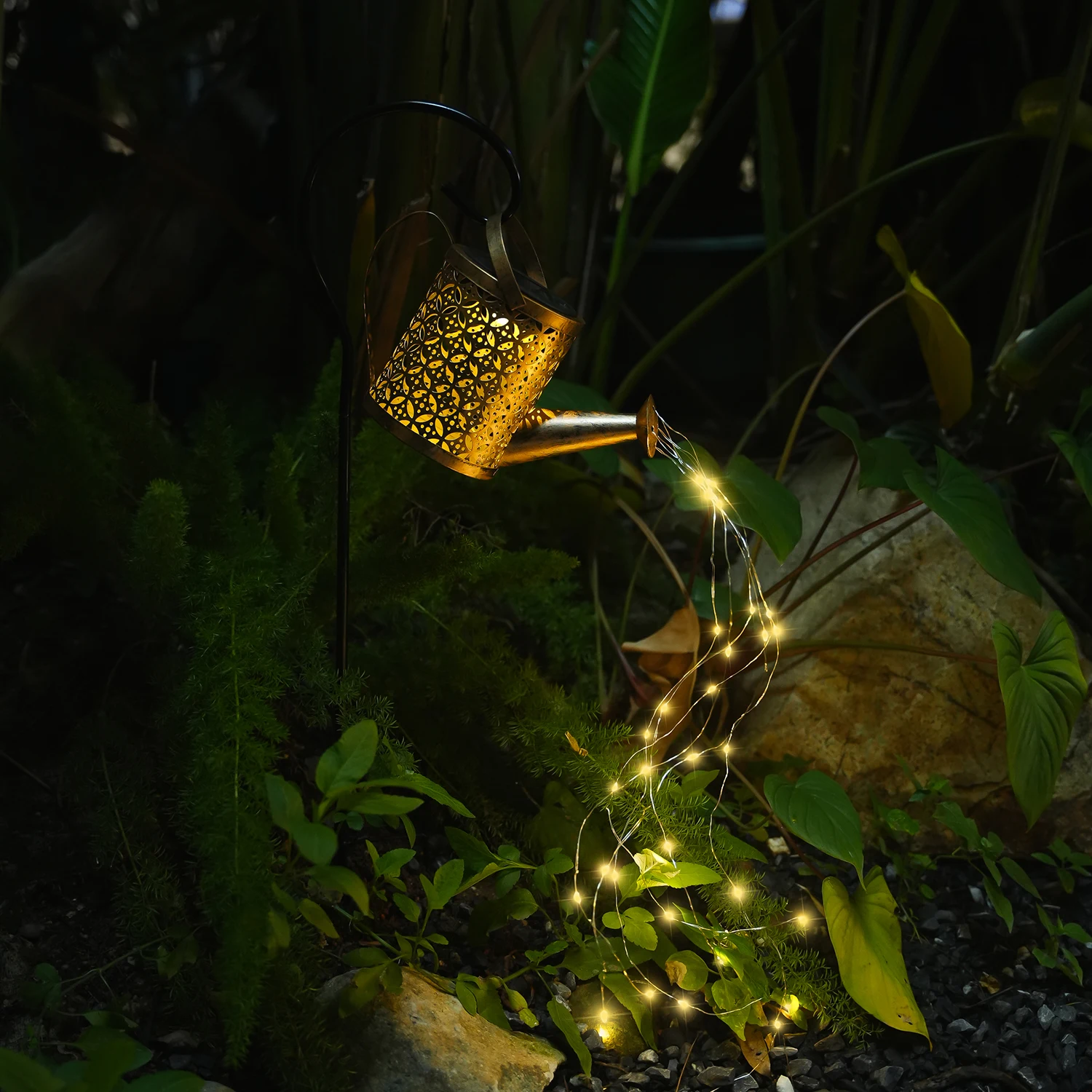 Watering Can Solar String Lights, Outdoor Decorative Light Strip for Garden Patio Landscape & Holiday Ambient Decoration