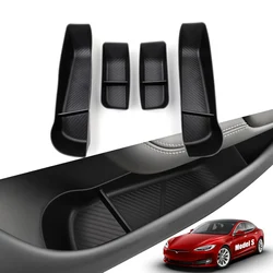 For Tesla Model S Door Side Organizer 4PCS Front Rear Door Door Storage Tray, 2PCS Model X Front Door Pockets Inserts 2021-2024