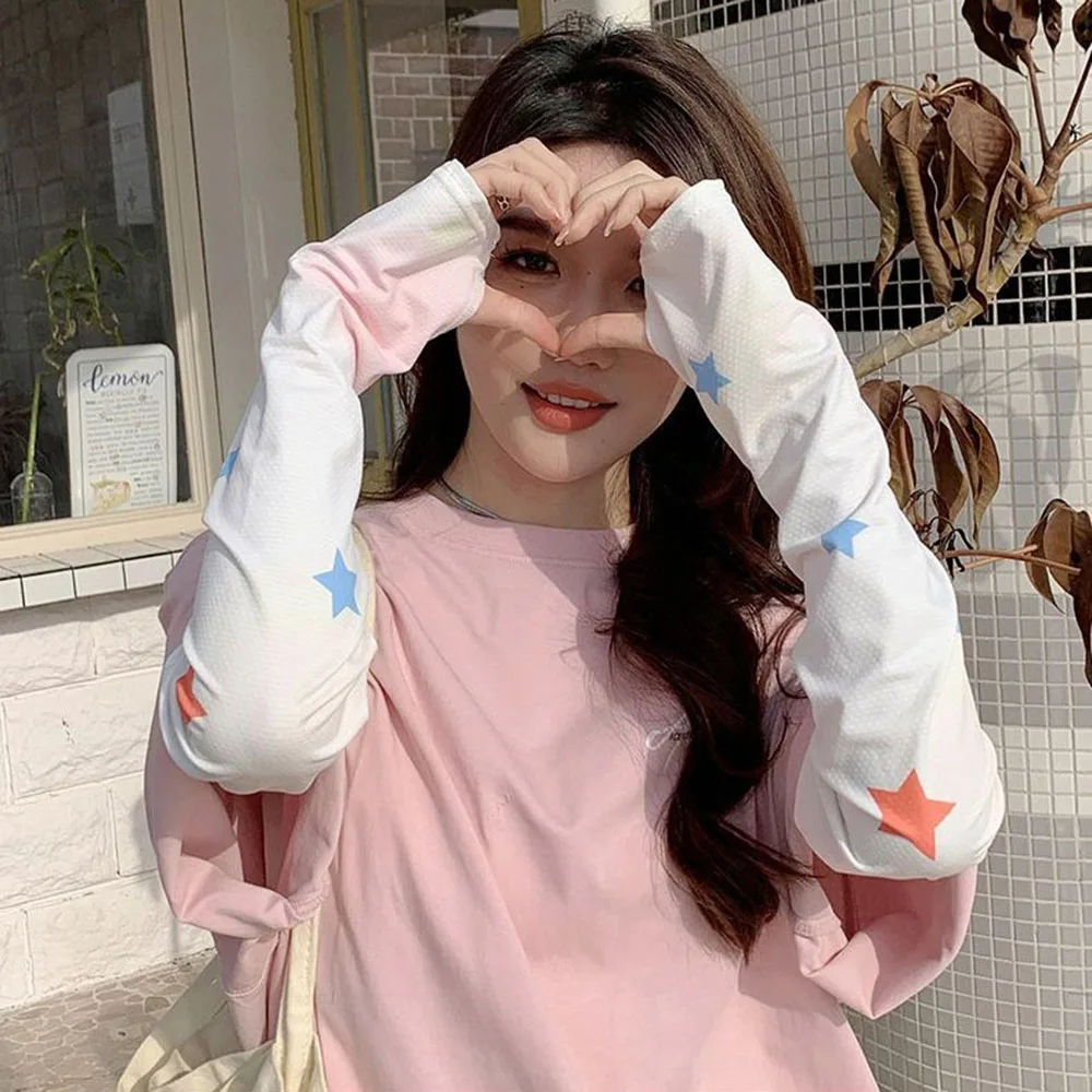 Ice Fabric Breathable Sleeve Cover Pentagonal Pattern Sun Protection Cuff Hiking Cycling Fishing Sunscreen Arm Sleeves Elbow Pad