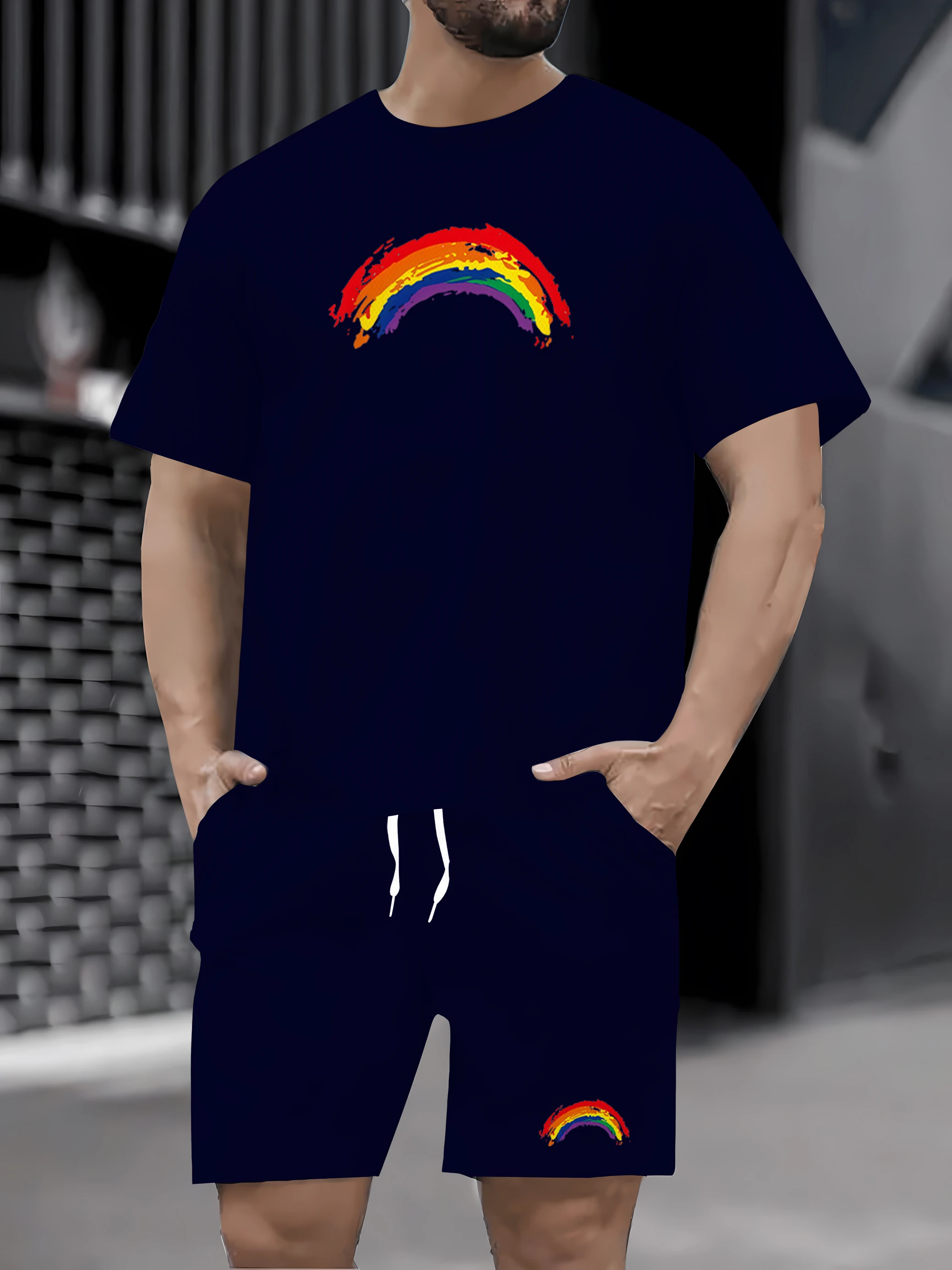 

Conjuntos de shorts de camiseta de secagem rápida roupas masculinas conjuntos de treino roupas masculinas treino moda conjuntos