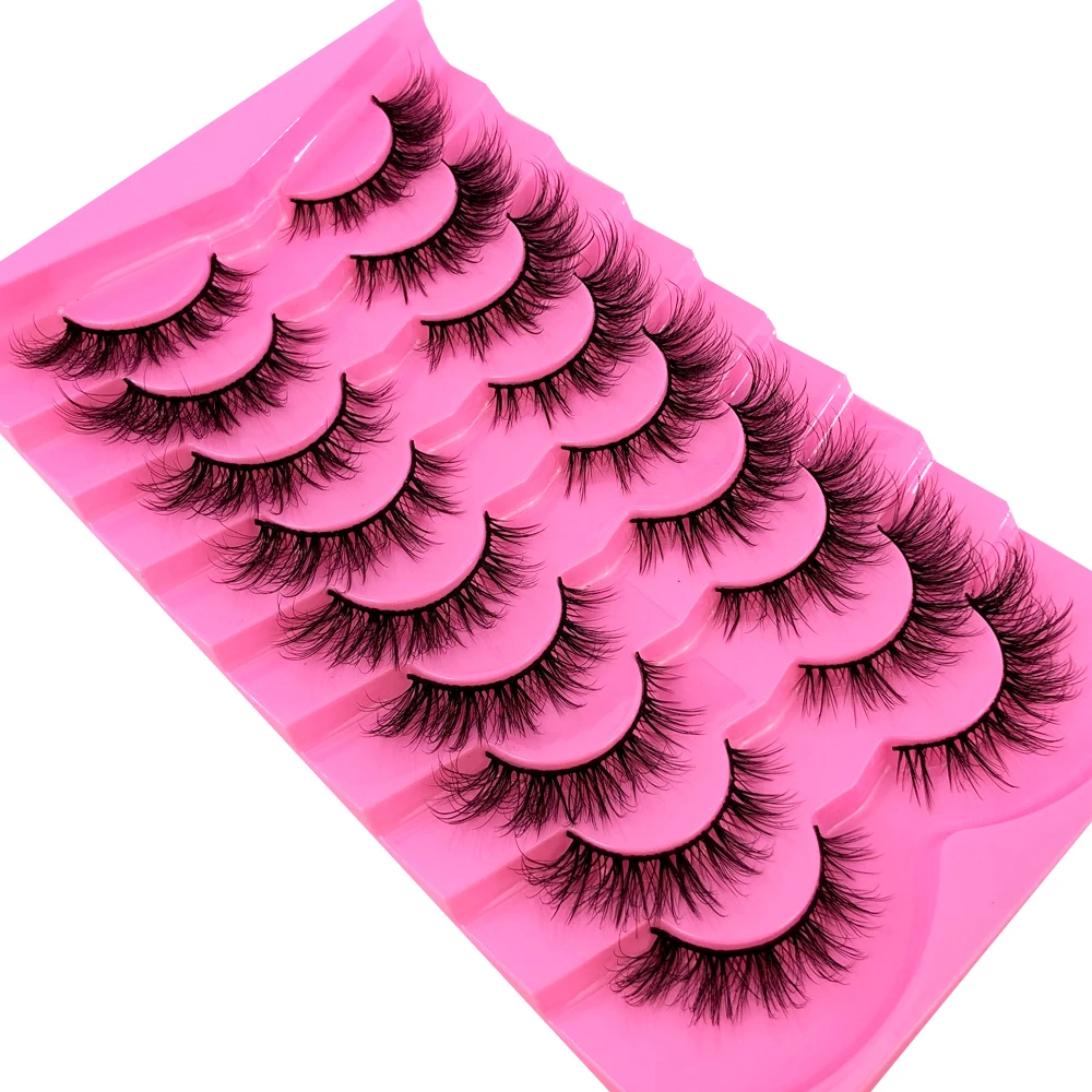 AMSDCN 5/9/10ペア ミンクまつげ ふわふわキャッ - Eyelash Extension Wispy Look のレビューと価格