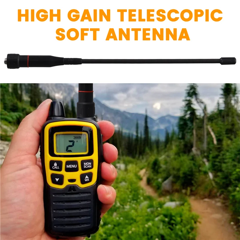 ABKI-выдвижная антенна для рации, двухдиапазонная 144/430 МГц SMA-гнездовая антенна для рации Baofeng/Quansheng/Ouxun