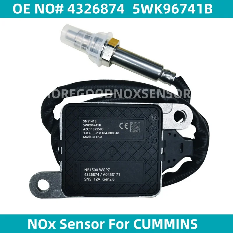 

5WK96741B 4326874 Nitrogen Oxygen NOx Sensor 12V For Cummins 15.0L 11.0L ISX Kenworth T660 T680 T700 T800 W900 C500 Pet