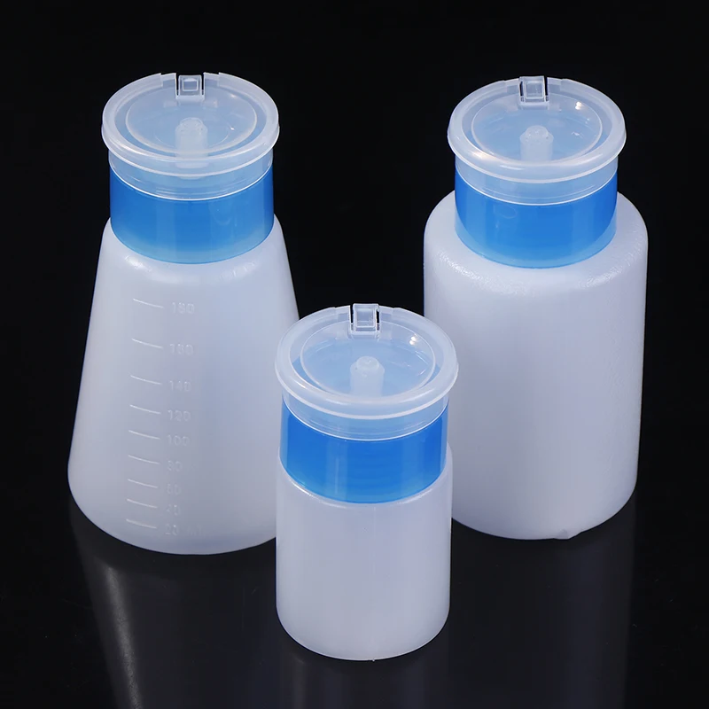 ขวดแอลกอฮอล์เหลวเครื่องจ่ายสารละลายพลาสติกกันรั่ว50มล. 180มล. ภาชนะปริมาณสูงสำหรับทำความสะอาดเมนบอร์ด PCB