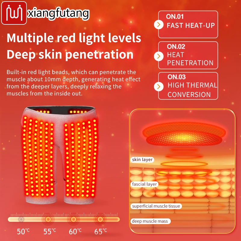 Red Light Heating Hip Protector with Hip Massager  Relieves Hip Pain   Promotes Blood Circulation  Muscle Relaxation