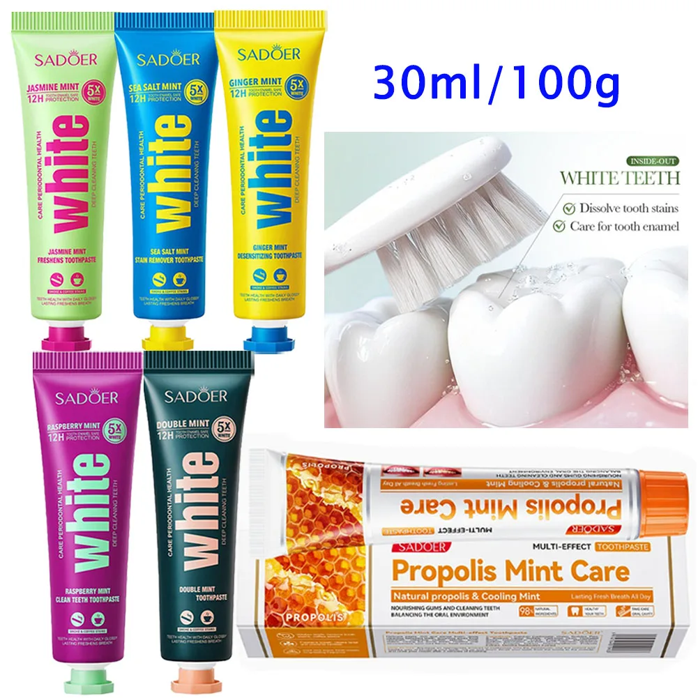 Pasta de dientes Propolis Mint para el cuidado de los dientes, anticaries, refresca el aliento, elimina las placas, limpieza profunda, protege y fortalece los dientes, 30ml/100g
