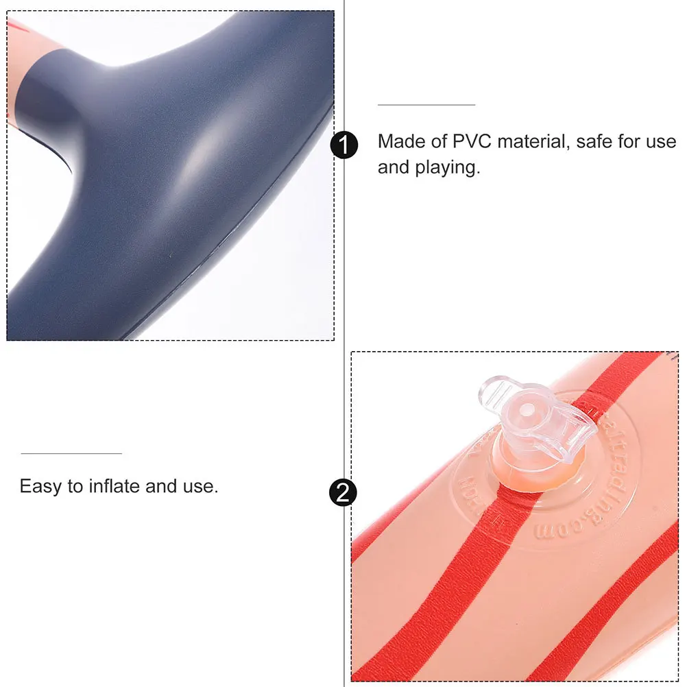 4 قطعة نفخ Pickaxe تأثيري ملحق حفلة عيد ميلاد الدعامة كبيرة الصلب البلاستيكية لا تسرب الهواء نفخ Pickaxe اللعب #2