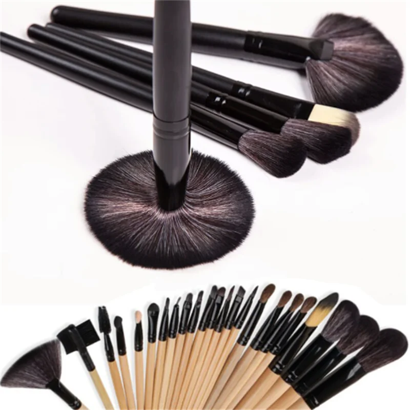 Ensemble de pinceaux de maquillage en poils d'animaux de qualité supérieure, 32 pièces, pour débutants, novices et artistes de maquillage, Kit complet de pinceaux pour fard à paupières
