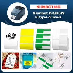 30-80mm Thermal Label Paper Roll White Color Cabel Transparents Jewellery Paper for Niimbot K3 K3W Bluetooth Wifi 3 inch Printer