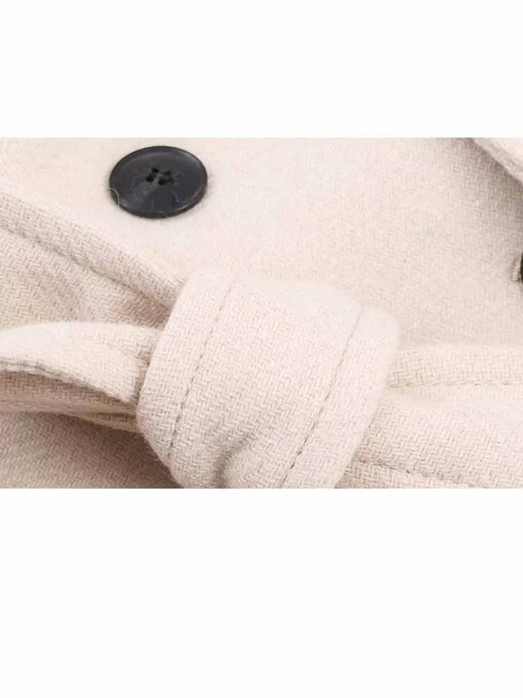 HH امرأة الشتاء موضة الأقمشة المخلوطة حزام مزدوجة الصدر التلبيب طويلة الأكمام معطف الإناث التنقل تنوعا معطف طويل #6