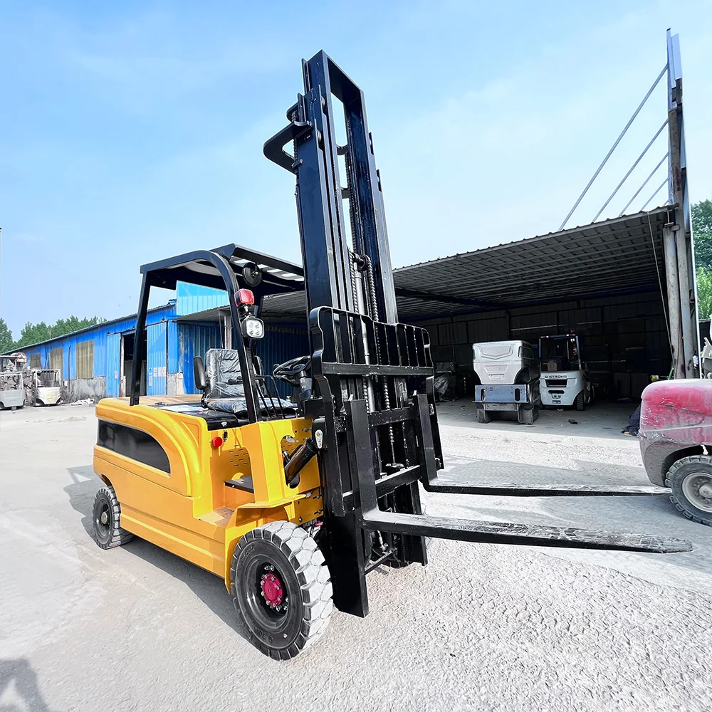Factory Price 4 Wheel Electric Forklift 3 Ton Forklift Truck with 4500mm 3-stage Free Lift Mast for Sale