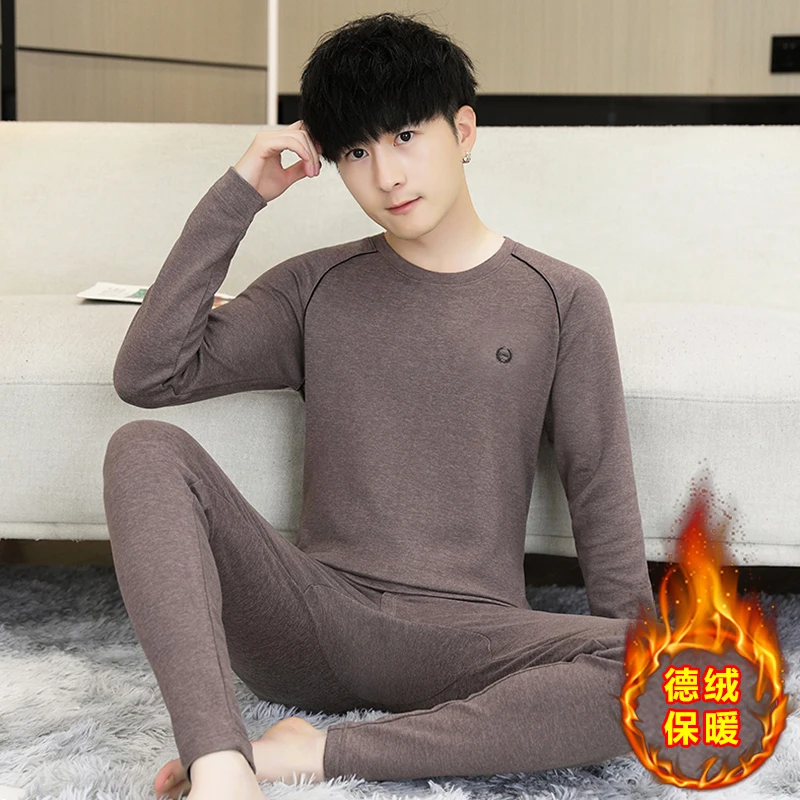 2025 sous-vêtements chauds hommes Double face résistant au froid apprêt près du corps vêtements intérieurs automne vêtements et pantalons ensemble pour hommes