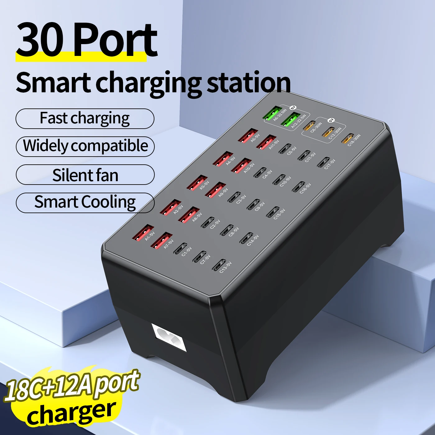 12A18C 30 Ports Usb…