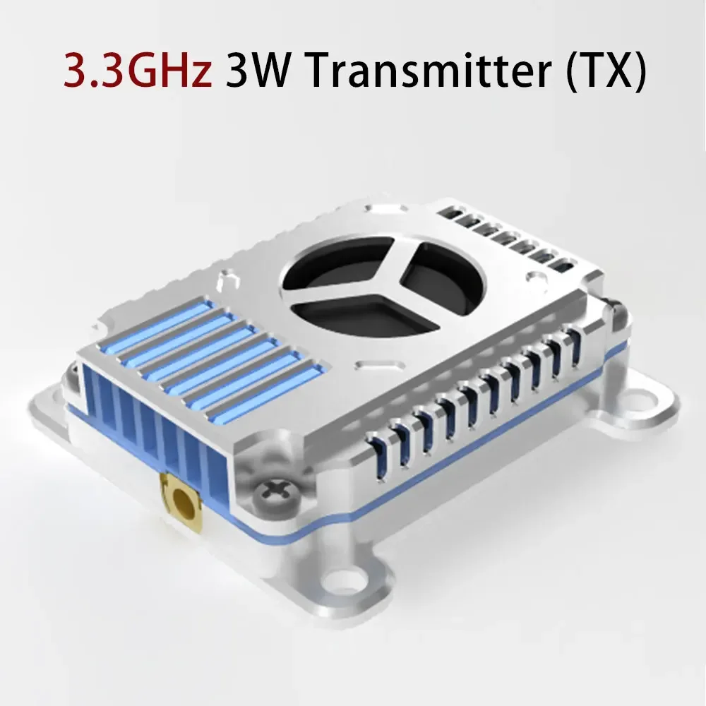 

RCMOY 3.3GHz 3310-3495 3W Transmitter Audio video / Receiver 16CH VTX Built-in microphone / VRX For FPV Racing Drone Pasts