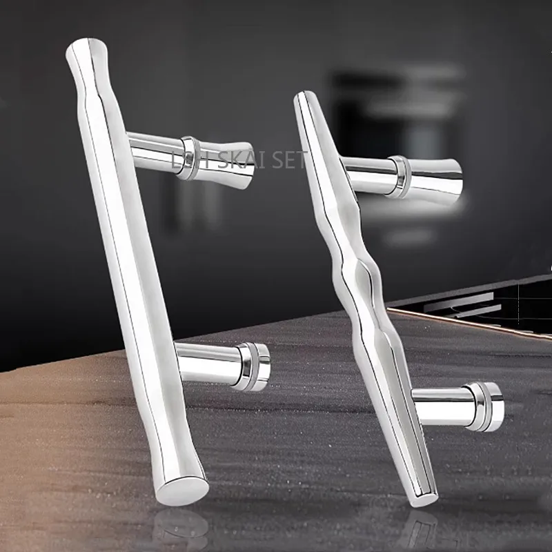 

1PC 145mm Pitch Glass Handle 304 Stainless Steel Bathroom Door Handle Indoor Sliding Door Single-side Pulls Furniture Hardware