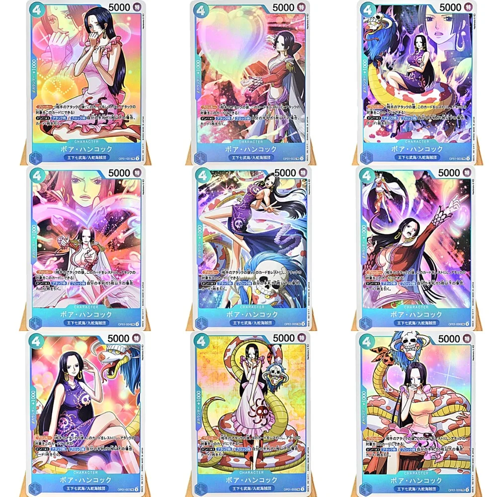 9Pcs/set New Anime Toys Cute One Piece Boa Hancock OPCG Actual Battle Replacement Cards Game Anime Collectible Flashcards