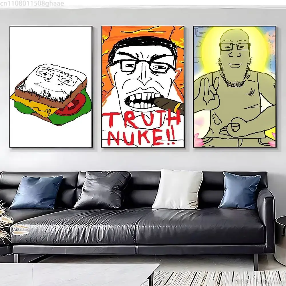 Wojak Soyjak Its Over new group Poster HD home decor sticky wall waterproof home living room bar aesthetic decor