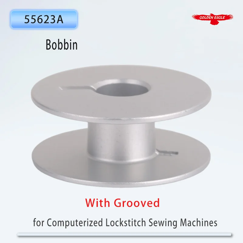 Golden Eagle 55623A Aluminum Alloy Bobbin With Grooved Flat Surface Universal for Computerized Lockstitch Sewing Machine Parts