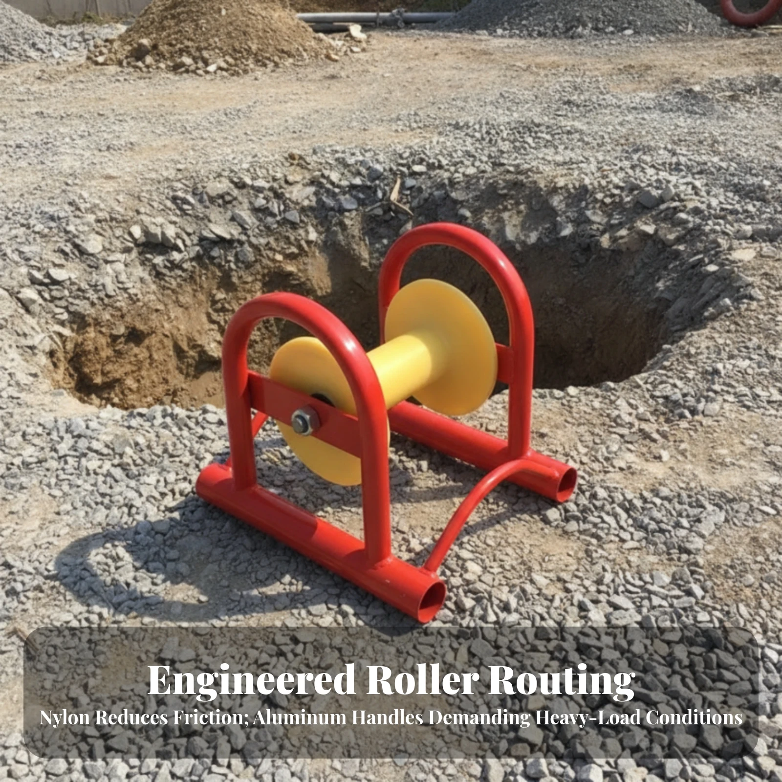 Cable Pulley with Bridge Frame Smooth-Rolling Double Wheel Cable Roller for Electricians, Conduit Runs, Job Sites