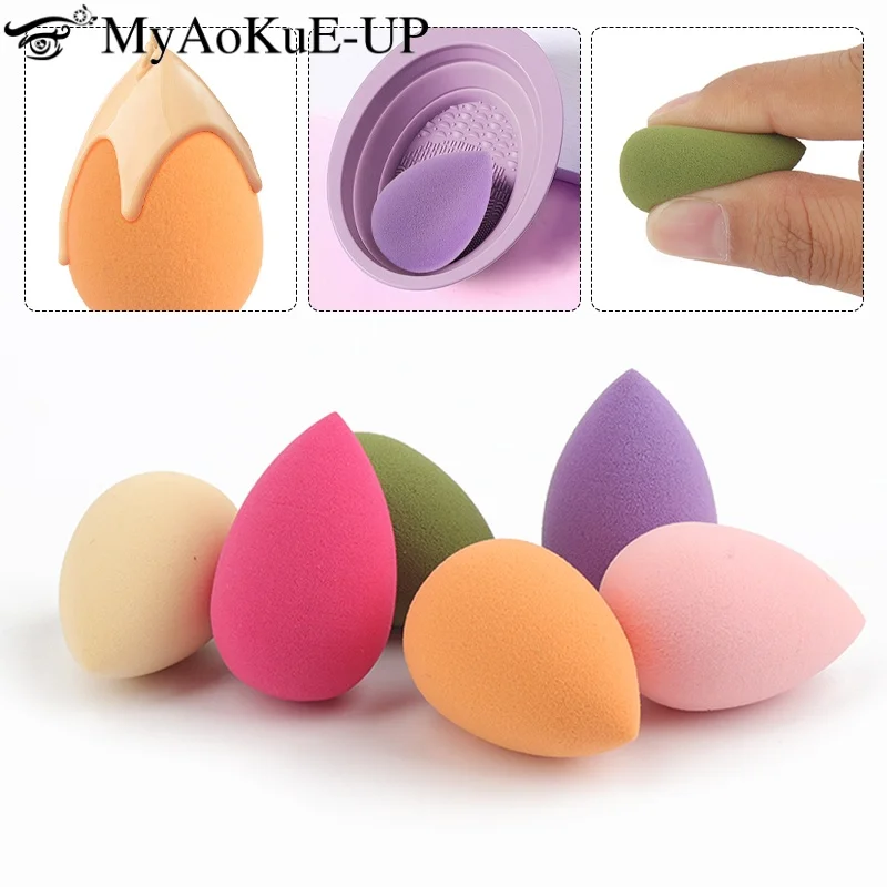 20 قطعة ماكياج الإسفنج خلاط صغير مزج الأساس مسحوق نفخة يشكلون البيض الجاف الرطب استخدام الوجه نفث وسادة هوائية الجمال أداة