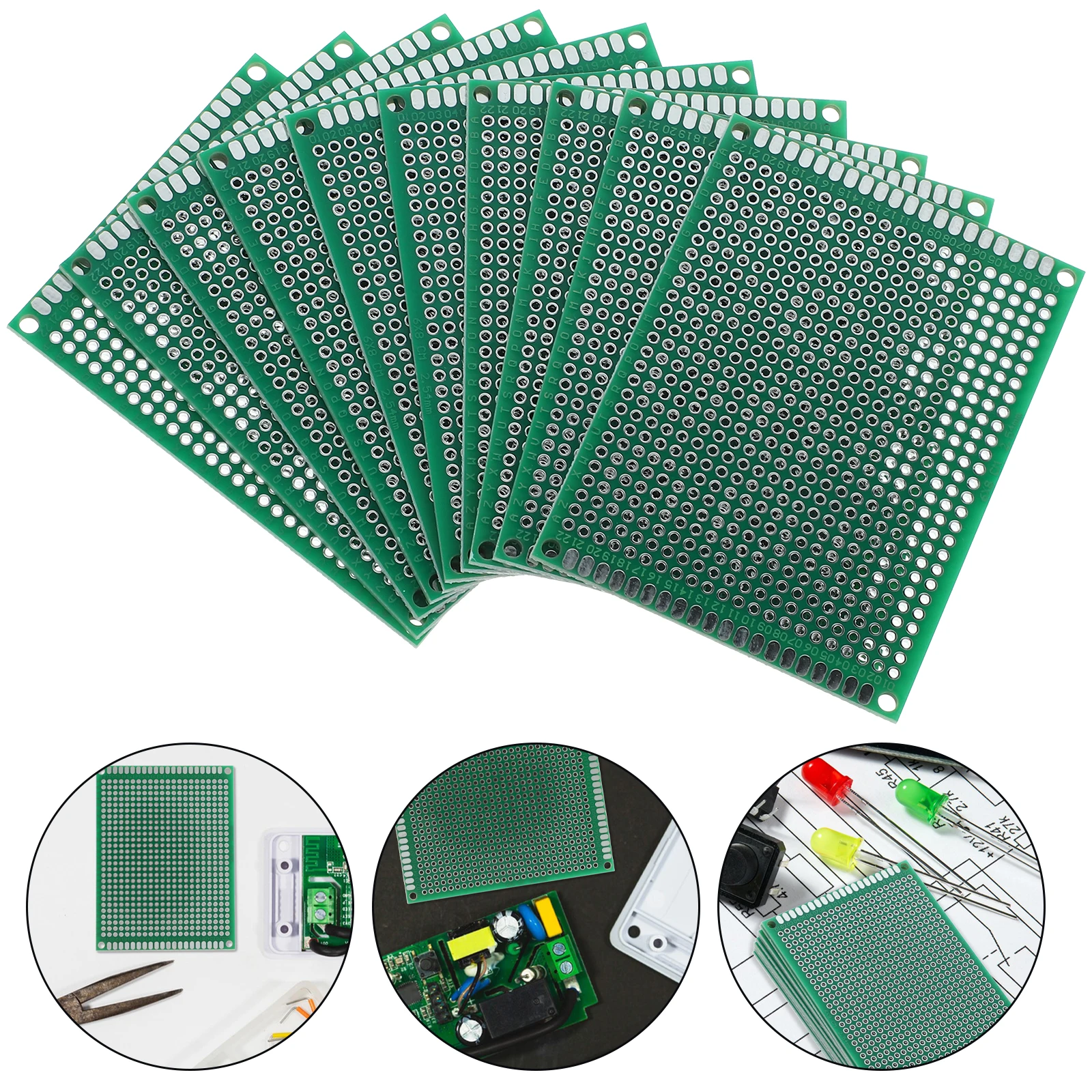 

10pcs Double Sided Pcb Solderable Circuit Board Universal Project Board 6X8Cm Electronic Experiment Diy Kit Resin Fiberglass