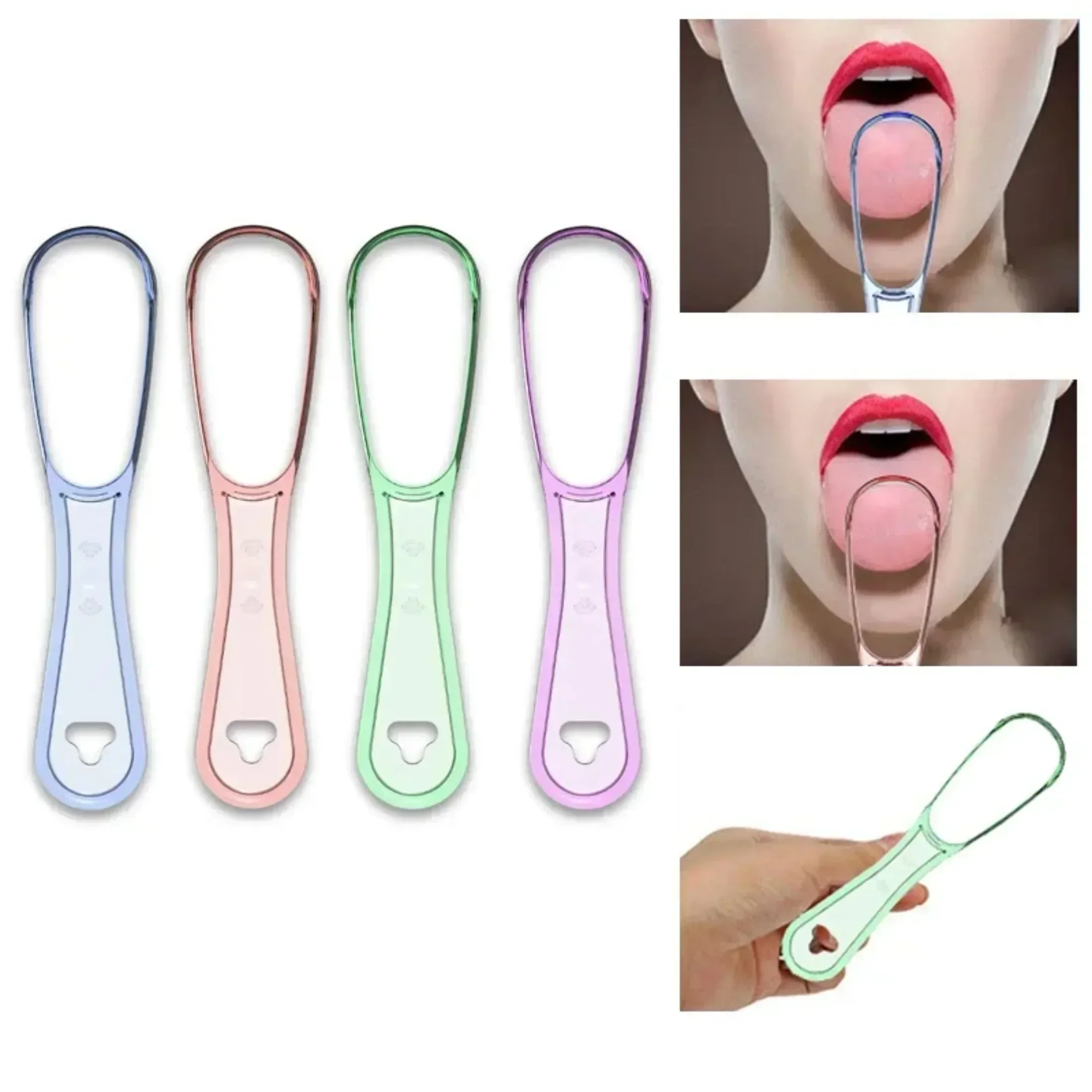 Tongue Scraper for Adult Reusable Tongue Cleaning Tool Food Grade Plastic Mouth Scraper Washable Oral Hygiene Care Appliances