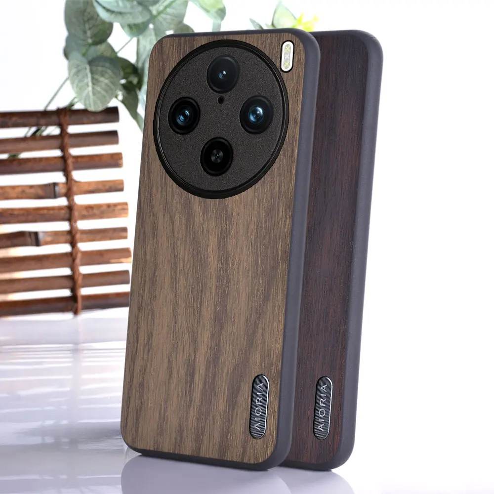 Case for VIVO X100 X80 Pro 5G wood Like soft TPU silicone PC wood pattern PU leather skin covers for VIVO X100 Pro 5G case