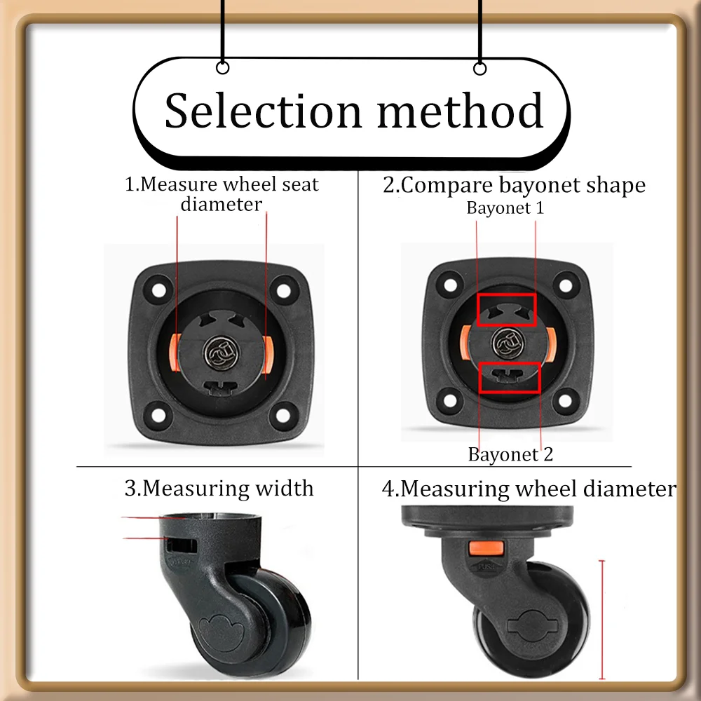 Adatto per accessori per bagagli di marca valigia di ricambio per ruote riparazione universale per ruote silenzioso liscio resistente all\'usura