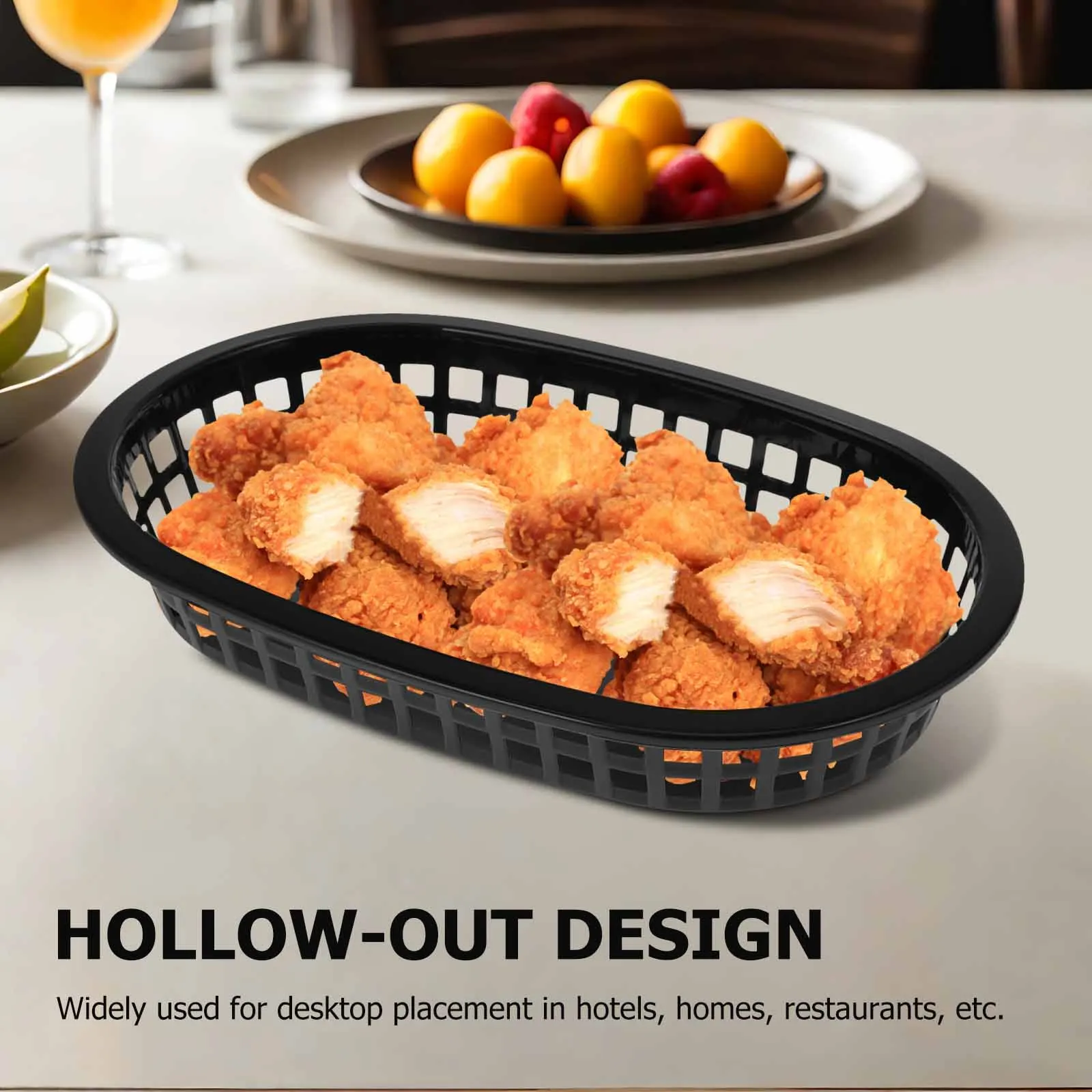 

12pcs Fast Food Basket Boat Shape Tray Plastic Snack Storage Container Fruit Dish For Home Hotel Restaurant Kitchen Bar Use