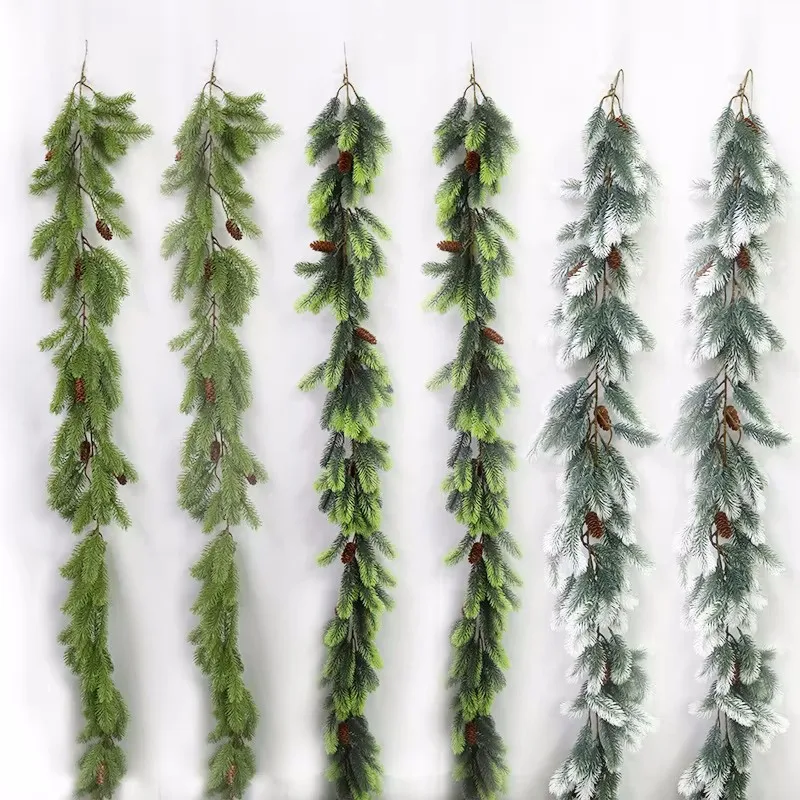 Christmas Pine Garland Twisted Around Bannisters For Festive Decor Realistic Christmas Garland