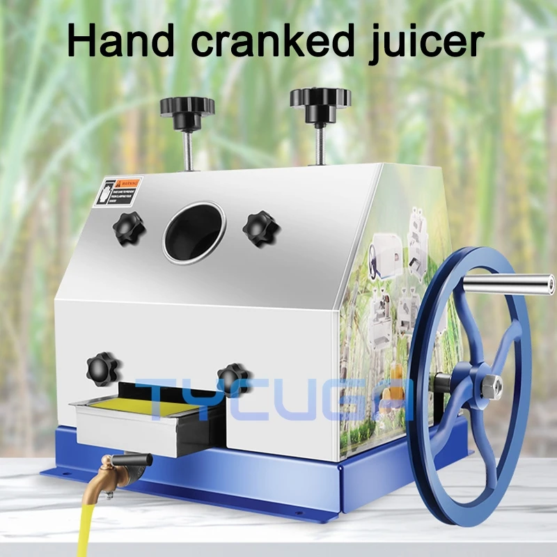 Commercial Sugarcane Juicer Manual Stainless Steel Desktop Sugarcane Bagasse Juice Separator Juicer Sugar Cane Machine Crusher