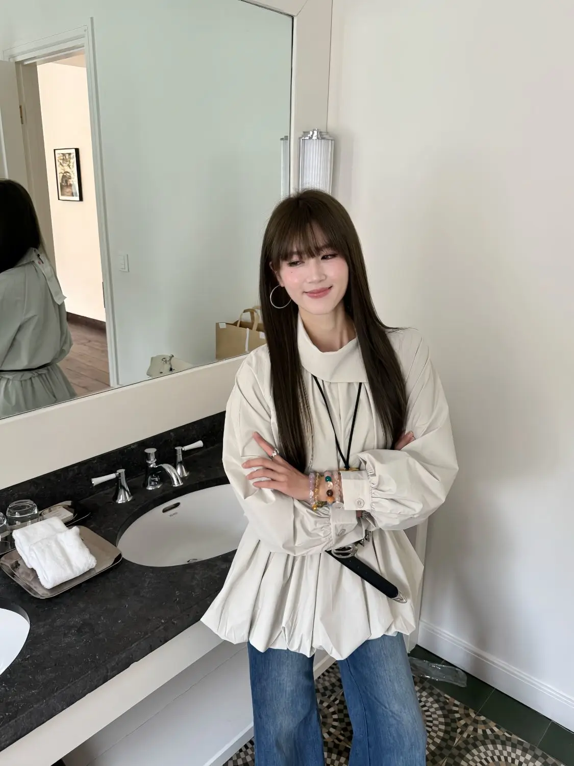 

Niche Chic Sweet Spicy Waist-Hugging Slim Shirt Dress Women'S Spring Autumn New Design Chic Flower Bud Short Skirt