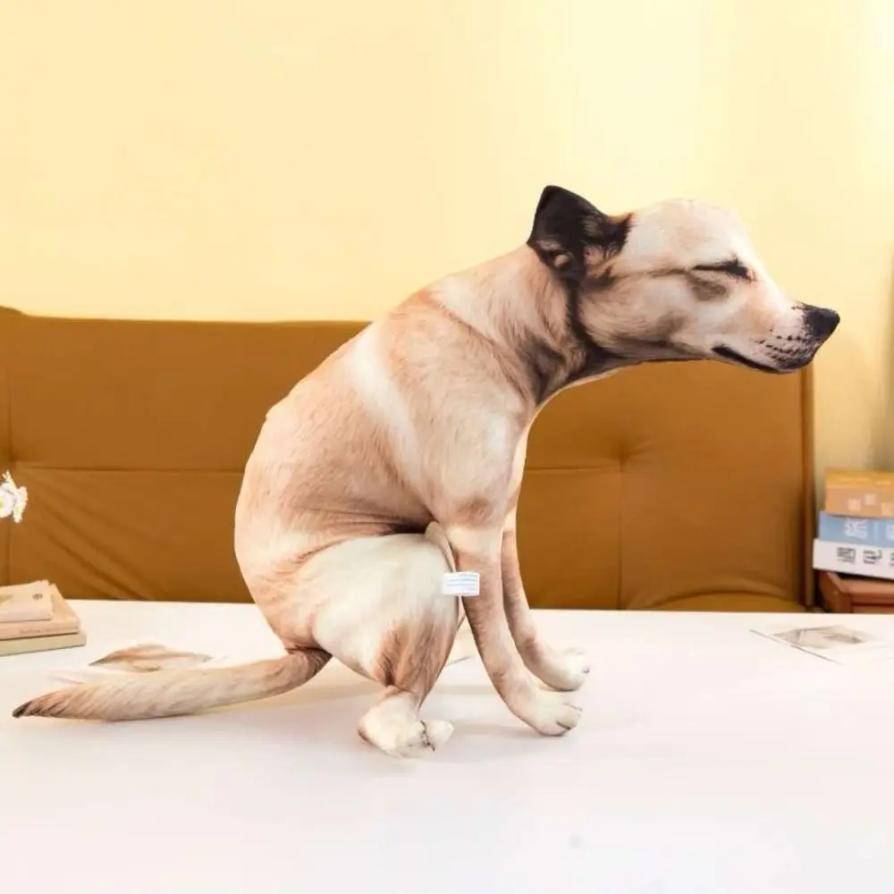 Novelty Realistic Dog Plush Pillow Funny Abstract Cushion Dog Stuffed Toy Simulation Soft Cute Animal Puppy Toy Prank Gift