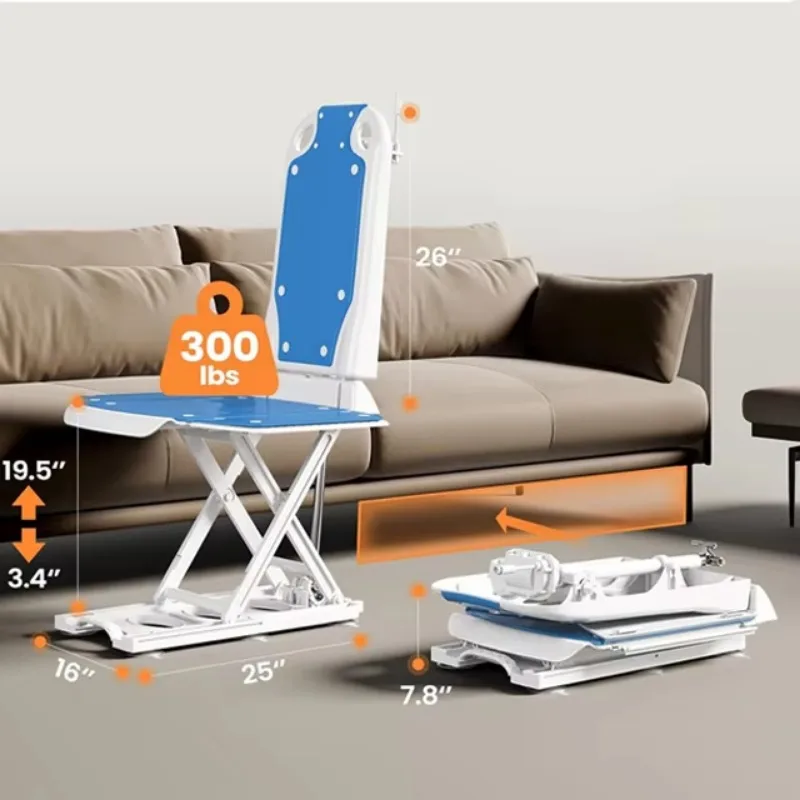 Height adjus    transfer chair, padded seat, non-slip base, waterproof structure