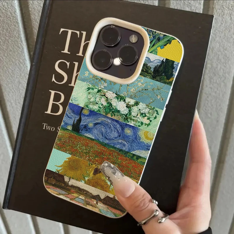 Funda para Teléfono con Diseño de Collage de Pinturas Clásicas de Van Gogh para iPhone 17 16 15 14 13 12 11 Pro Max Air XR X XS 16 Plus 16E, Funda Suave