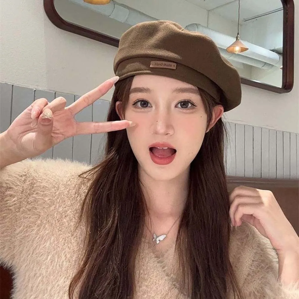 Octagonal Cap Warm Woolen Beret Soft All Match Painter Cap Elegant Thick Winter Beanie Chilly Days