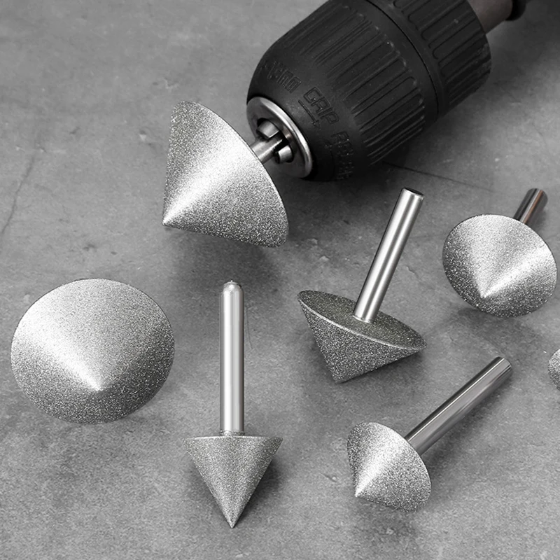 หัวเจียรเพชรเคลือบไฟฟ้า 1 ชิ้น ขนาด 20-60 มม. มุม 90 องศา สำหรับขัดขอบหิน แก้ว เซรามิก