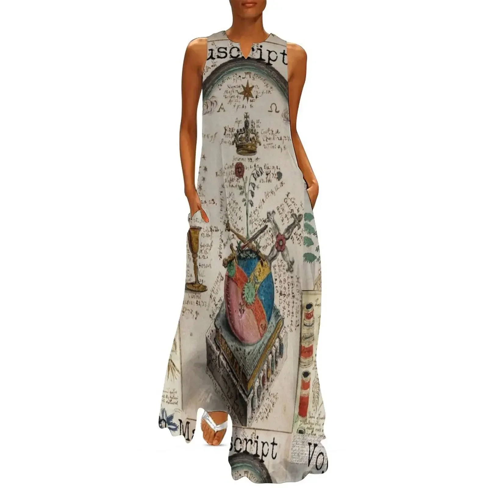 

Voynich Manuscript Long Dress summer dress daily women evening dress Summer skirt women party dresses