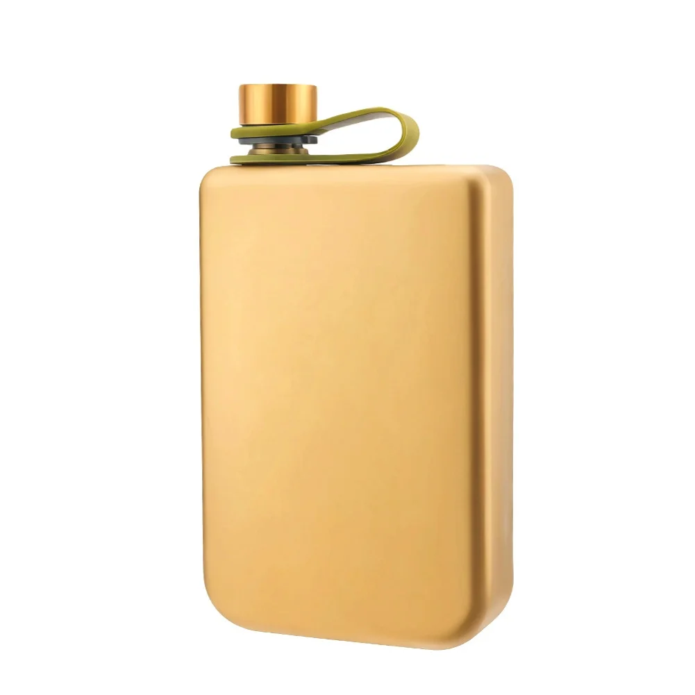Portable Hip Flask For Men 14.8*8.2cm Matte Hip Flask Rust-resistant Stainless Steel Leakproof Design Slim Lightweight