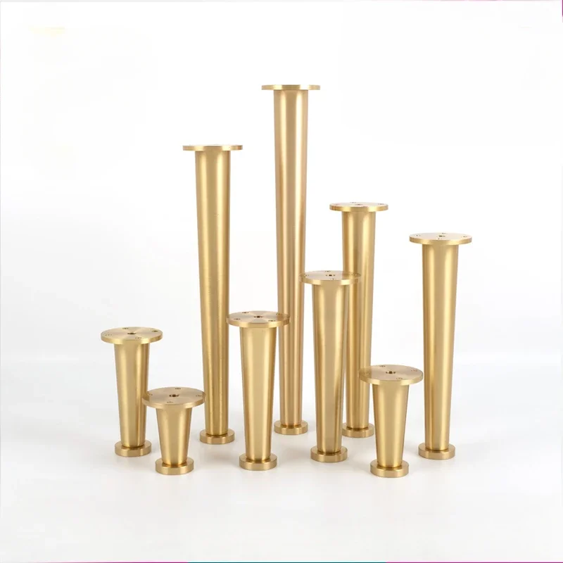 1Pcs Brass Taper Leg With Leveling Feet For Sofa Bed Furniture Cabinet