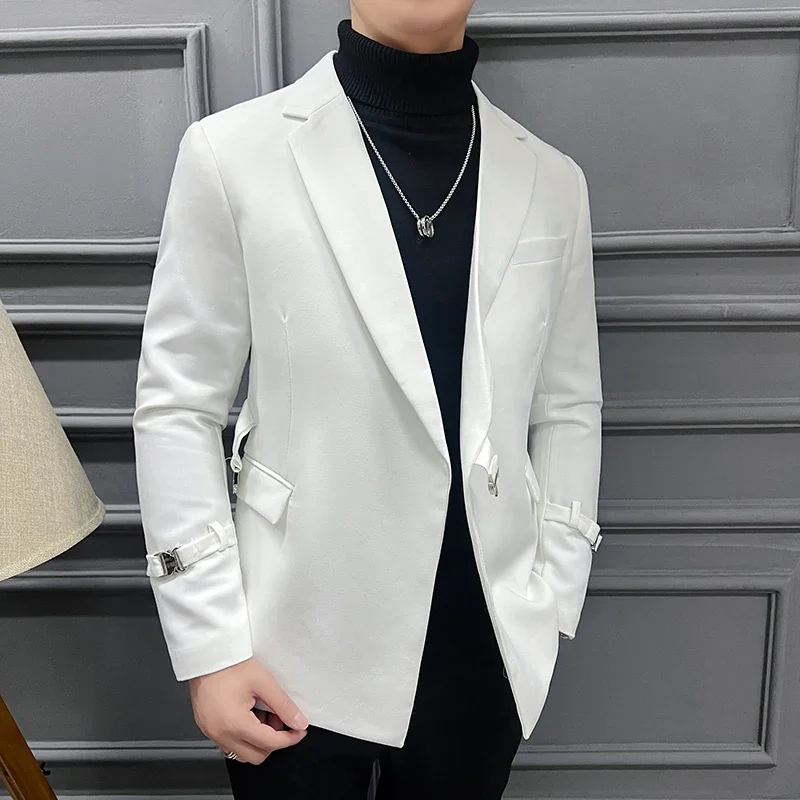 Blazer Masculino Men\'s Fashion Business Casual Professional Dress Wedding Gentleman Hosts The British Style Slim-fit Suit Blazer